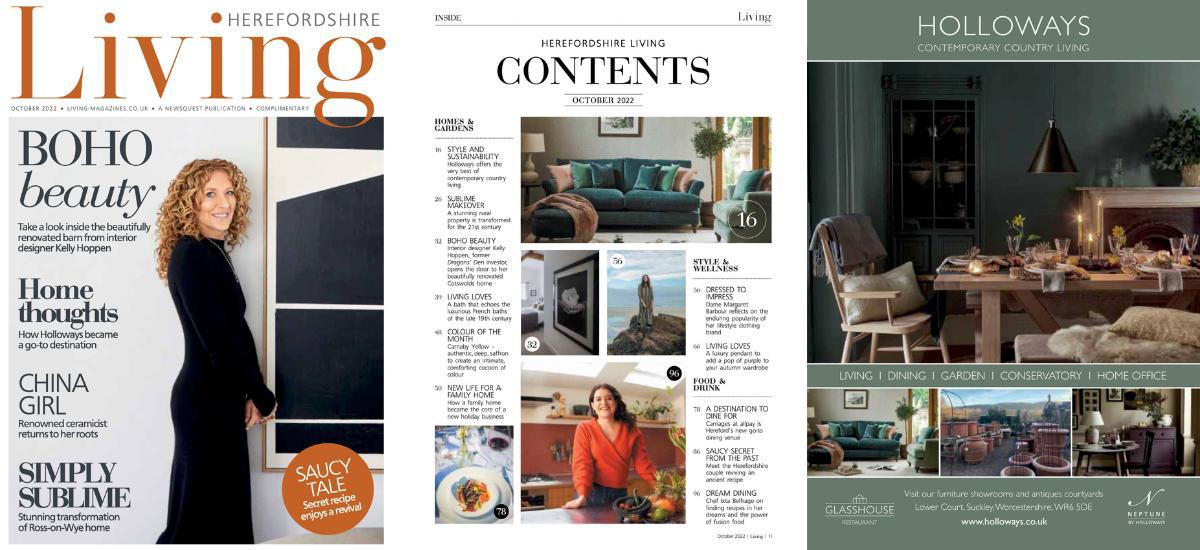 Interior designer Kelly Hoppen was the cover star of October's Herefordshire Living magazine